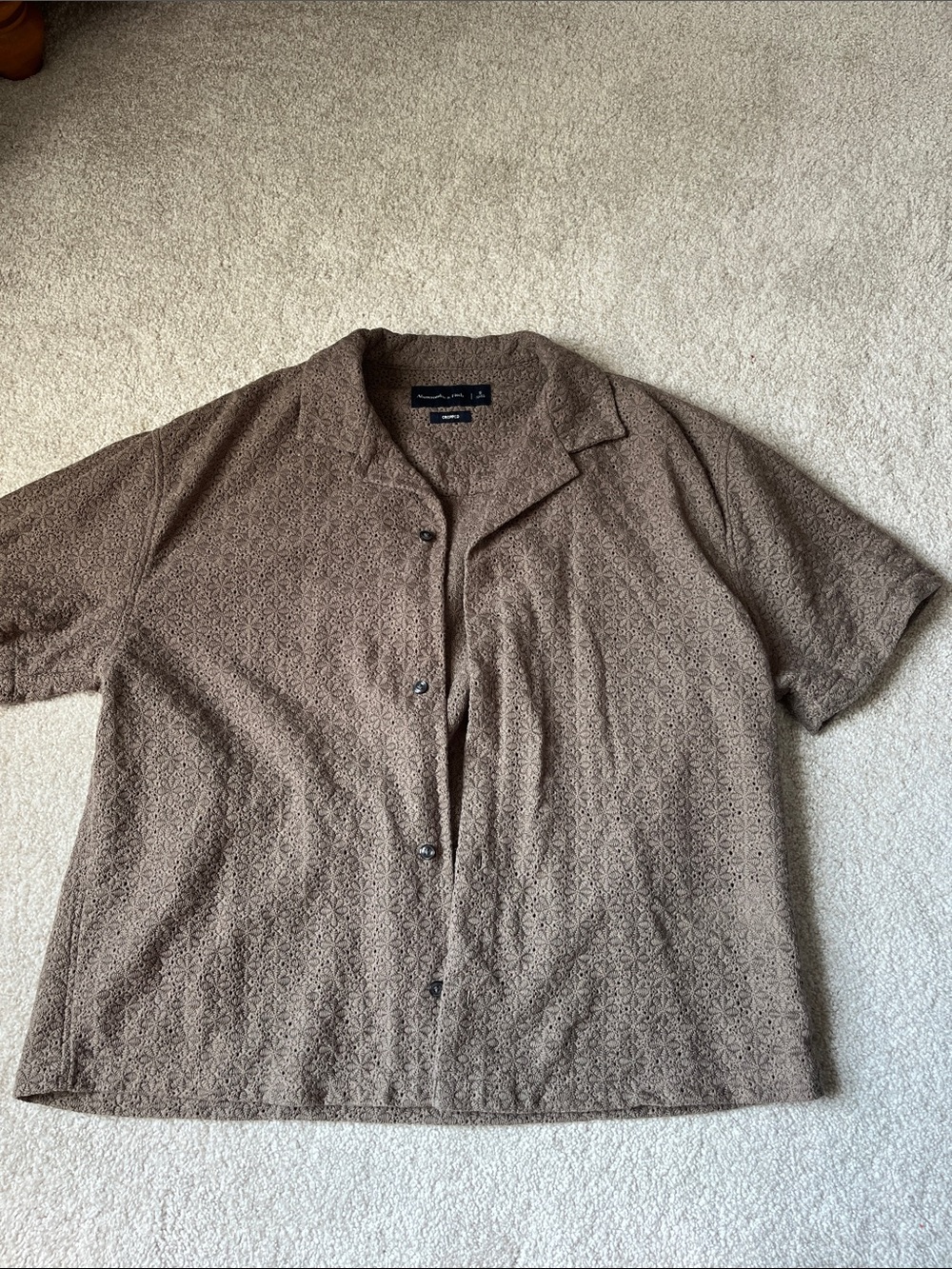 Men’s brown cropped button down